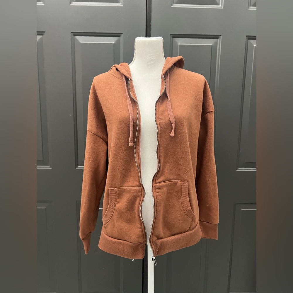 Hippie Rose Women's Rust Zip-Up Hoodie